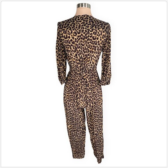Mes Demoiselles Slash Panther Leopard Print Animal Voile Jumpsuit French 36 US 4 - Picture 8 of 9